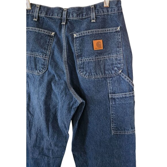Carhartt Mens Loose Original Fit B13-DST Denim Work Jeans 32x32 Blue - Picture 3 of 9